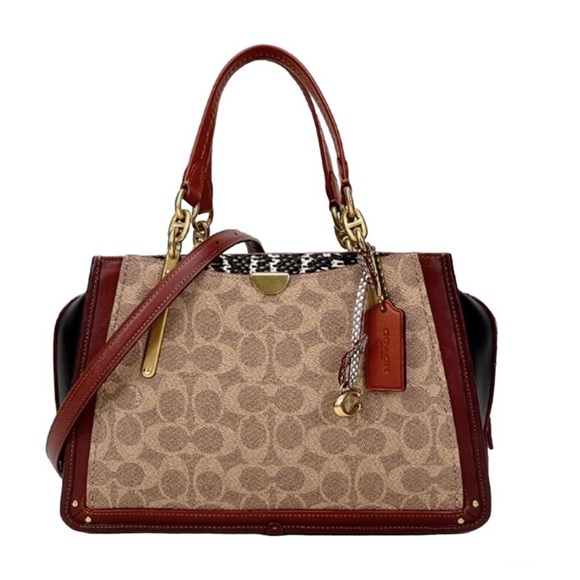 Coach Handbags - Coach Dreamer 36 signature canvas with refined calf leather and snakeskin